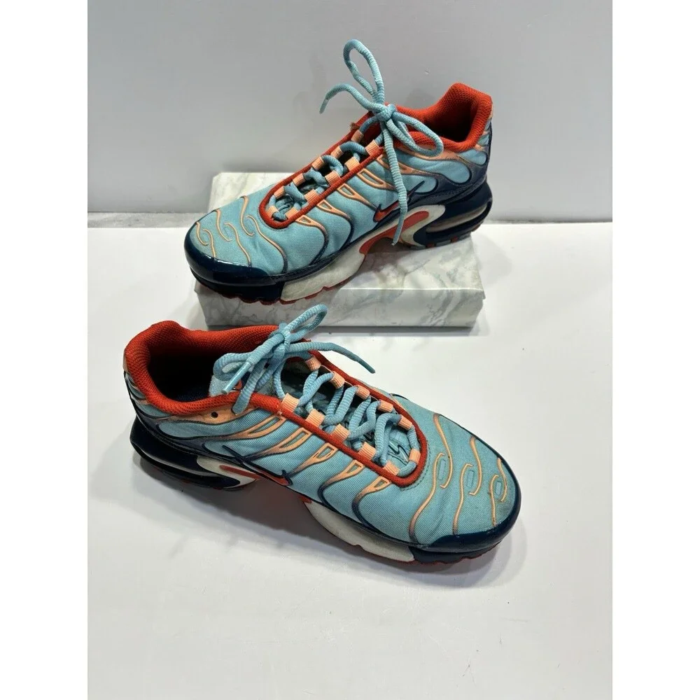 Nike Air Max Plus GS SWOOSH CHAIN Blue Orange White CQ4816 400 GS Sz 5.0Y